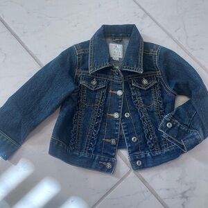 Denim Kids girls Jean Jacket with ruffles and buttons size 18 - 24 month